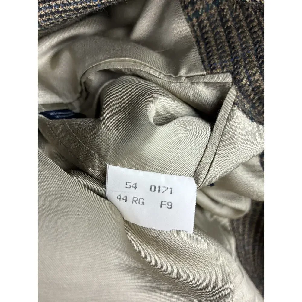 Vintage Brooks Brothers 44R Lambswool Cashmere Plaid Blazer Made USA Old Money